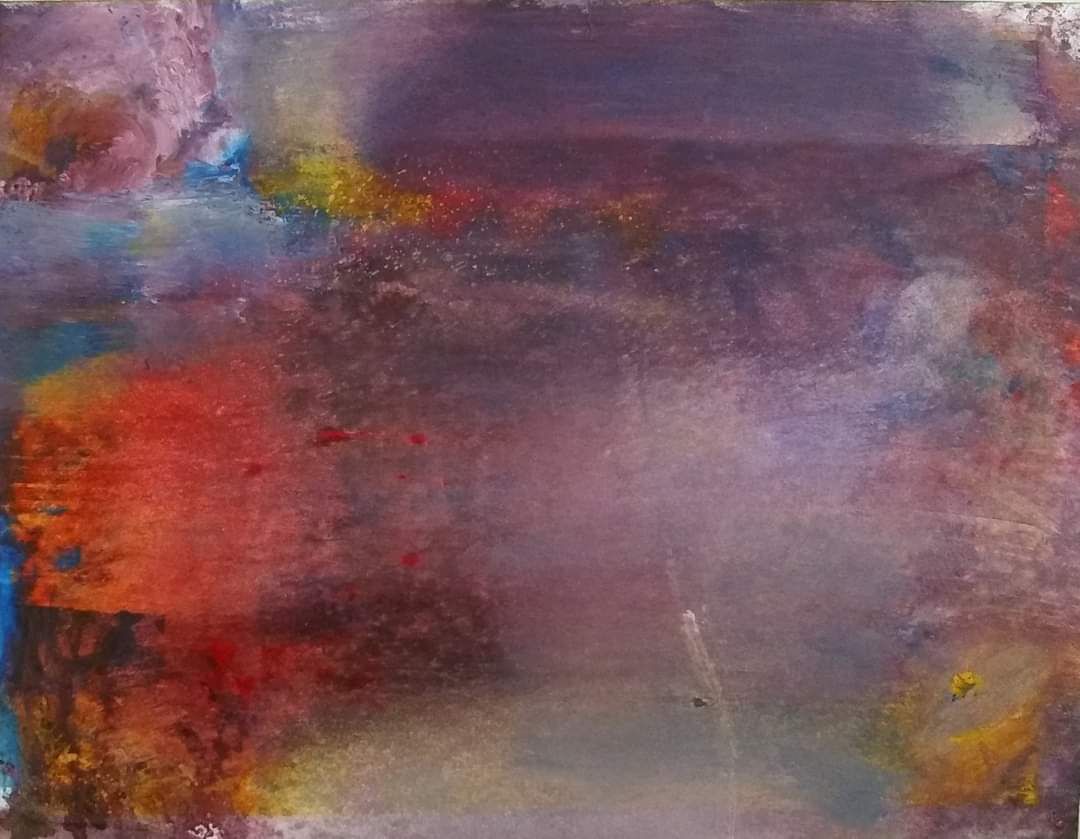 Abstract Monoprint on Paper, by Tucson artist Josh Goldberg