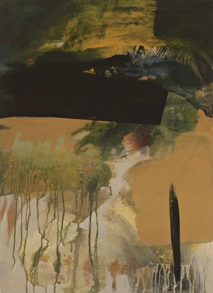 Abstract Archive, Acrylic on Paper, Blindfold, 22 × 30 inches — by Tucson artist Josh Goldberg