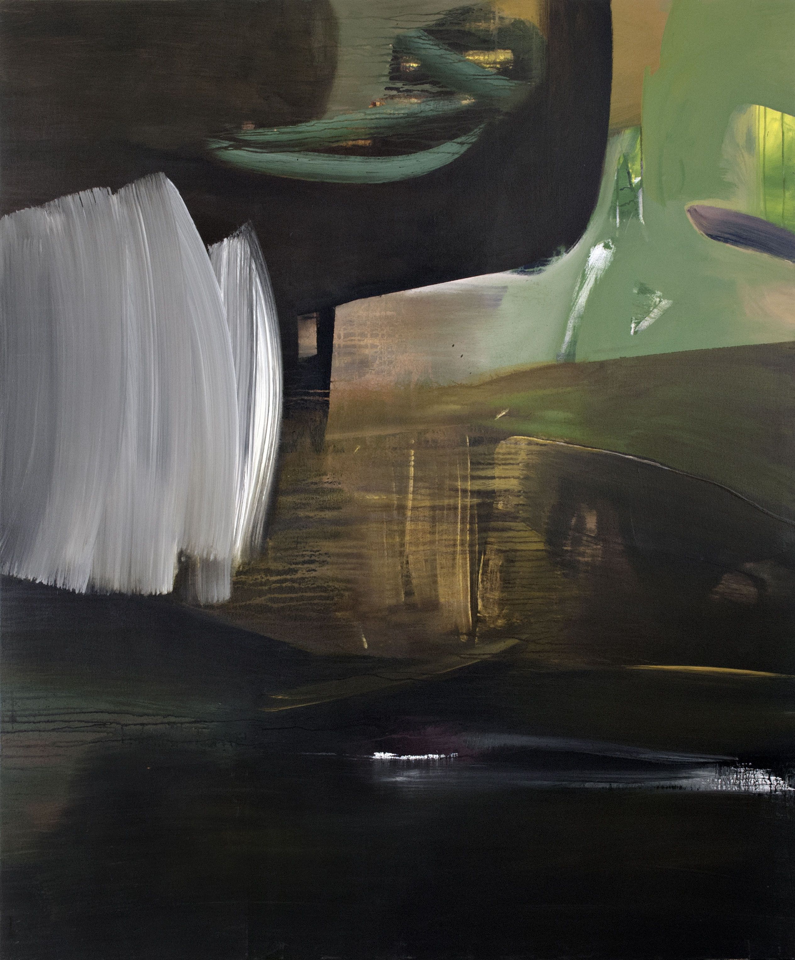 Abstract Paintings, Acrylic on Canvas, Chrysalis Night Cradled, 60 × 73 inches — by Tucson artist Josh Goldberg