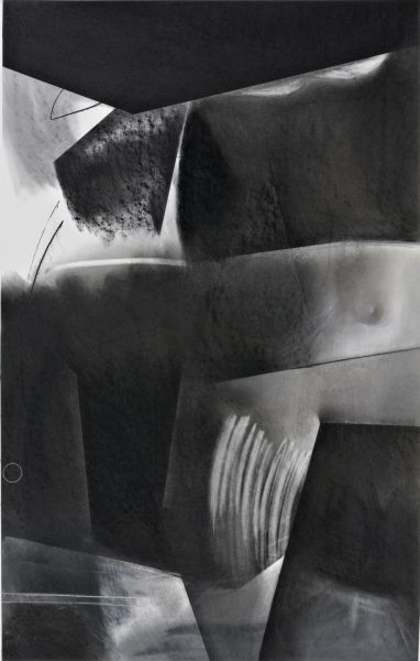 Abstract Archive, Charcoal on Paper, 40 × 26.5 inches — by Tucson artist Josh Goldberg
