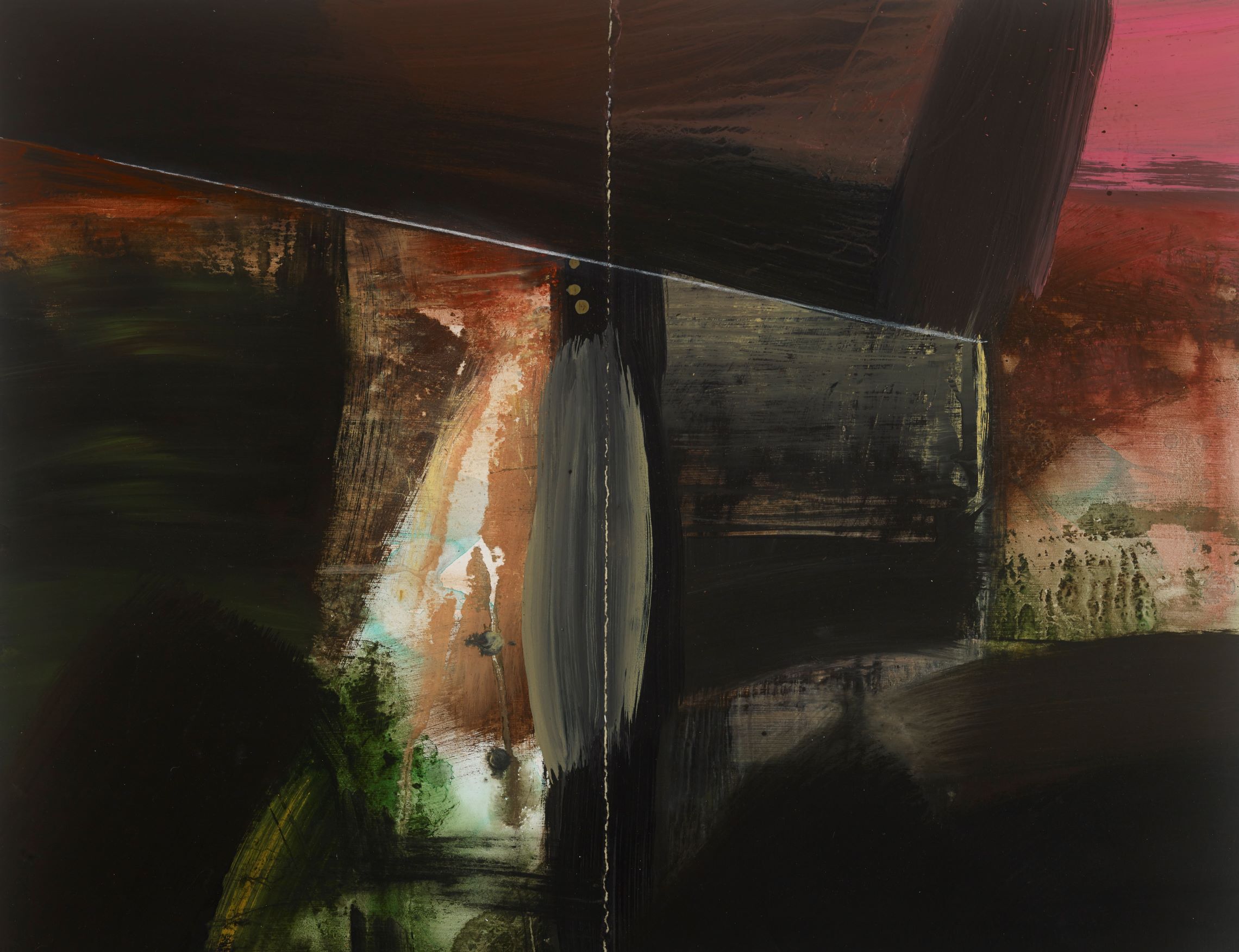 Abstract Archive, Acrylic on Paper, 24 × 18.75 inches — by Tucson artist Josh Goldberg