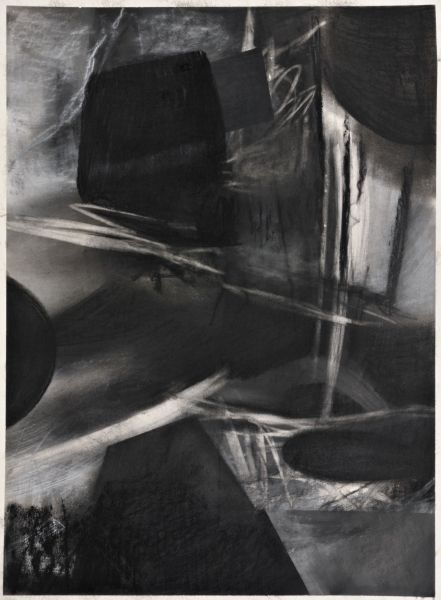 Abstract Archive, Charcoal on Paper, 30 × 22 inches — by Tucson artist Josh Goldberg